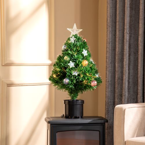2FT Pre-lit Artificial Christmas Tree Tabletop LED Lights Pot Table Desk Green