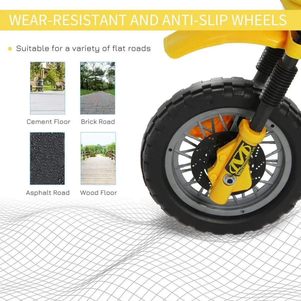 High-Quality Electric Ride-On Motorcycle for Kids - Yellow, 25kg Max Load, 25W Motor, 2.5km/h Speed, 45min Playtime