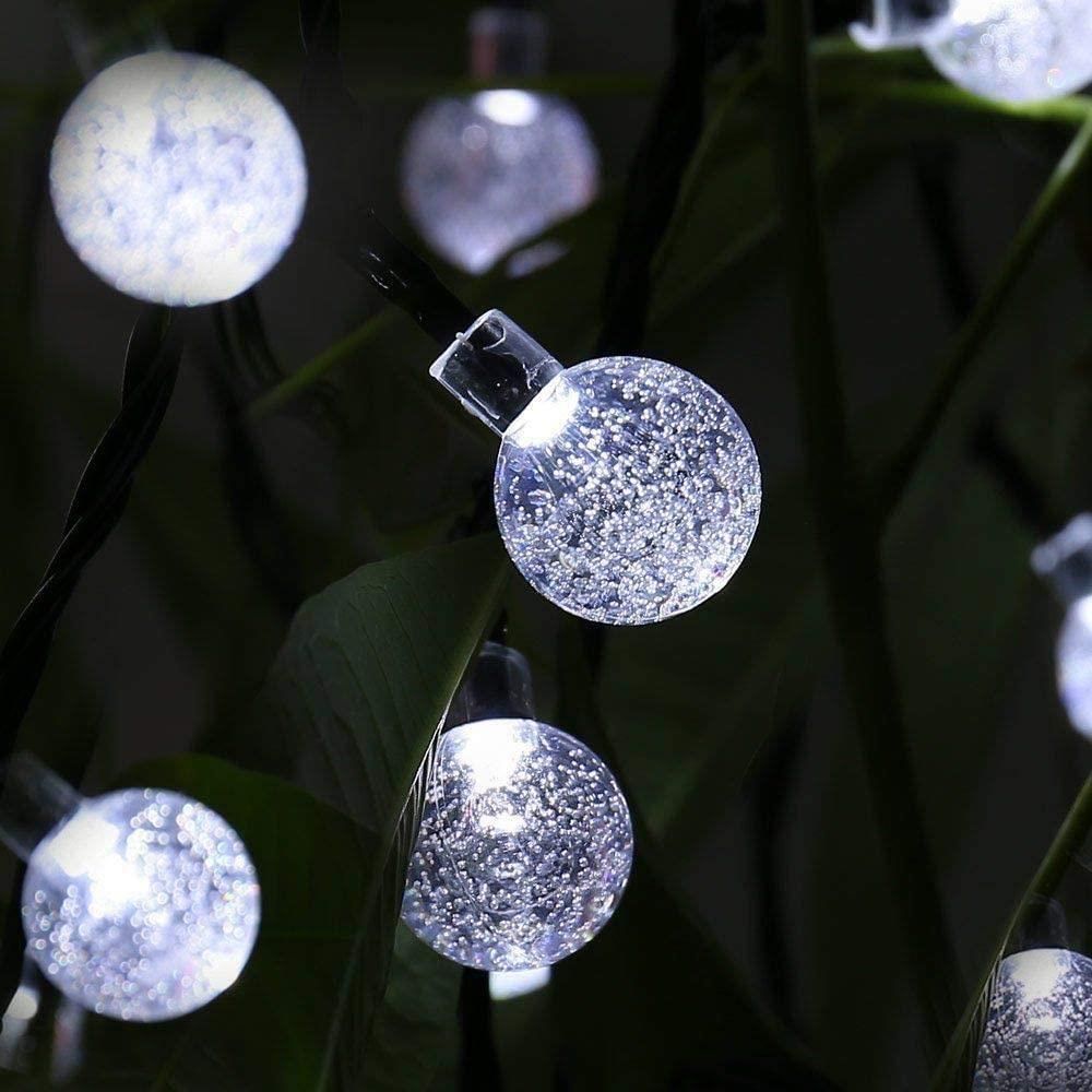 Planet Solar 30 White Crystal Ball String Lights 6m