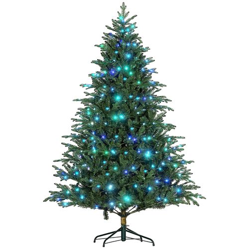 HOMCOM 2.1m Prelit Artificial Christmas Tree w/ Lights for Party Decoration
