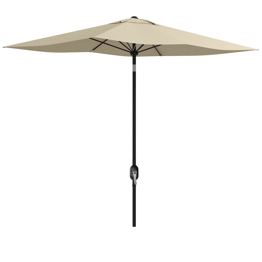 Outsunny 2x3m Garden Parasol Rectangular Umbrella | Crank, UV Resistant, White