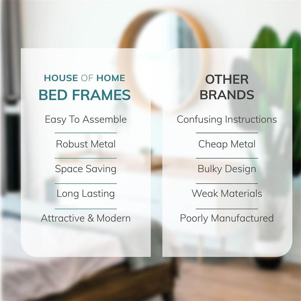 Kingsize Metal Bed Frame Square Tube - Improved