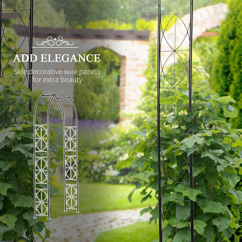 Vintage Garden Arch Trellis Rose Rose Plant Rack by Outsunny