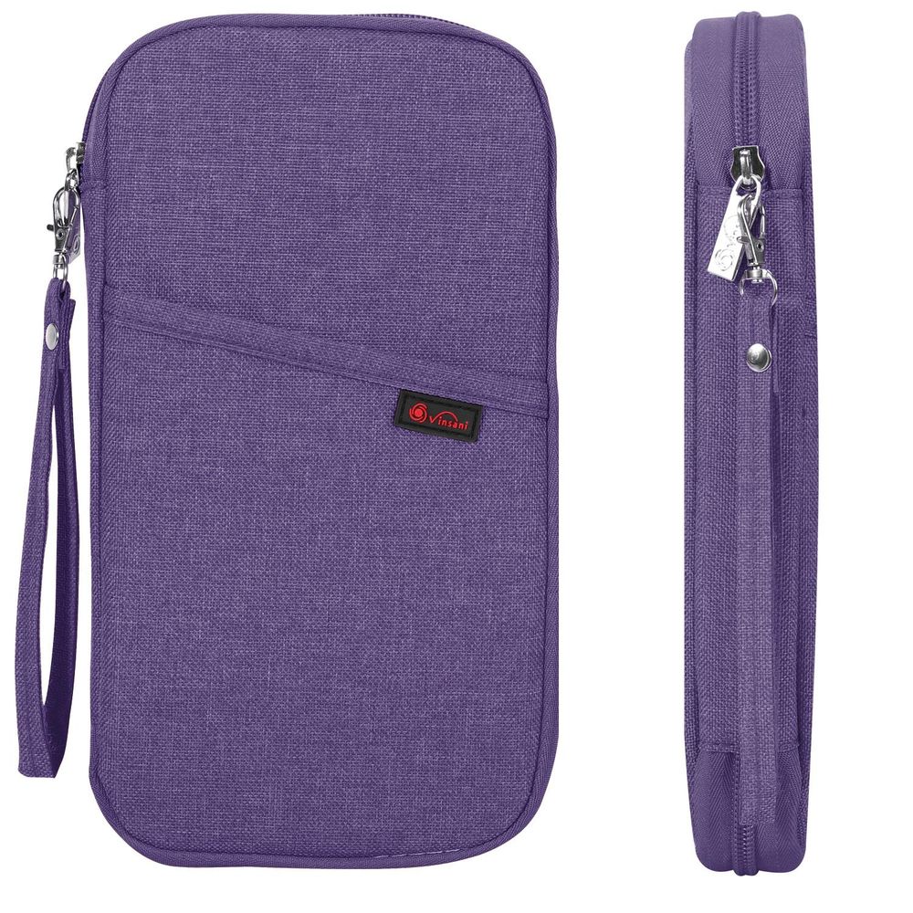Vinsani Family Travel Holiday Wallet Passport Holder & Document Organiser Case Men Women for Tickets, ID Card, Credit Cards, Currency Holder