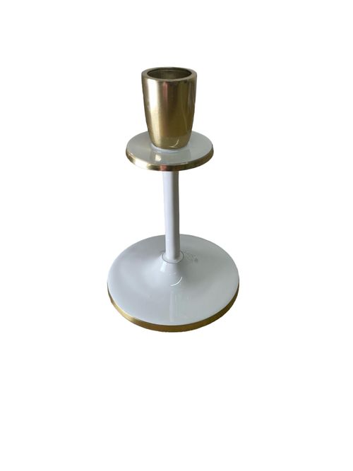 Glossy White Irina Candlestick, 15cm
