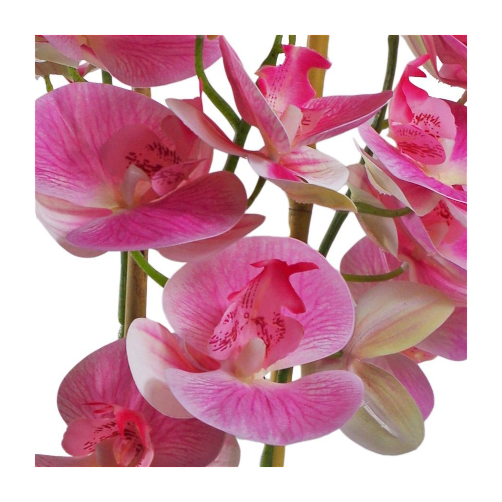 High-Quality 70cm Artificial Orchid Light Pink in Black Ceramic Planter