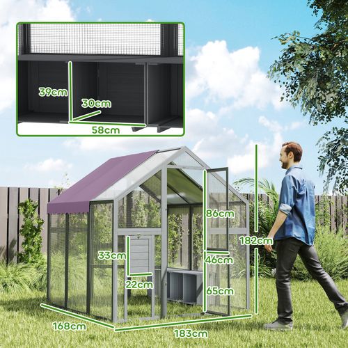 PawHut Large Walk In Chicken Run for 6-8 Poultries, 1.7 x 1.8 x 1.8 m