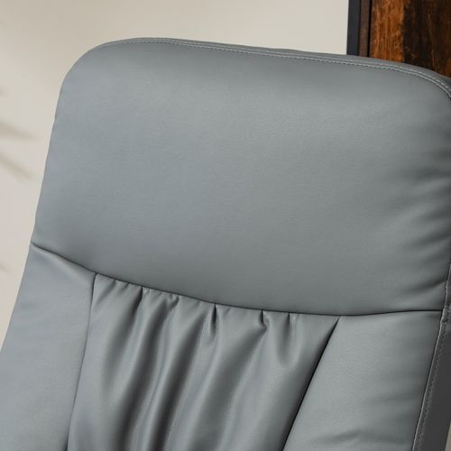 HOMCOM PU Leather Armchair and Footrest Swivel Recliner w/ Ottoman