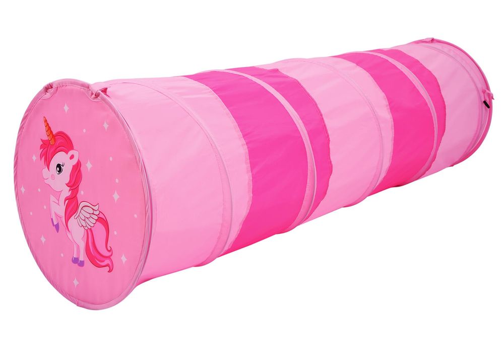 SOKA Play Tunnel Pink Pop Up Unicorn Indoor or Outdoor Garden Play Tent for Kids Childrens