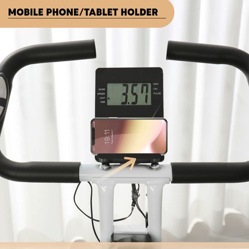 SPORTNOW Folding Exercise Bike with Heart-Rate Sensor for Home Use