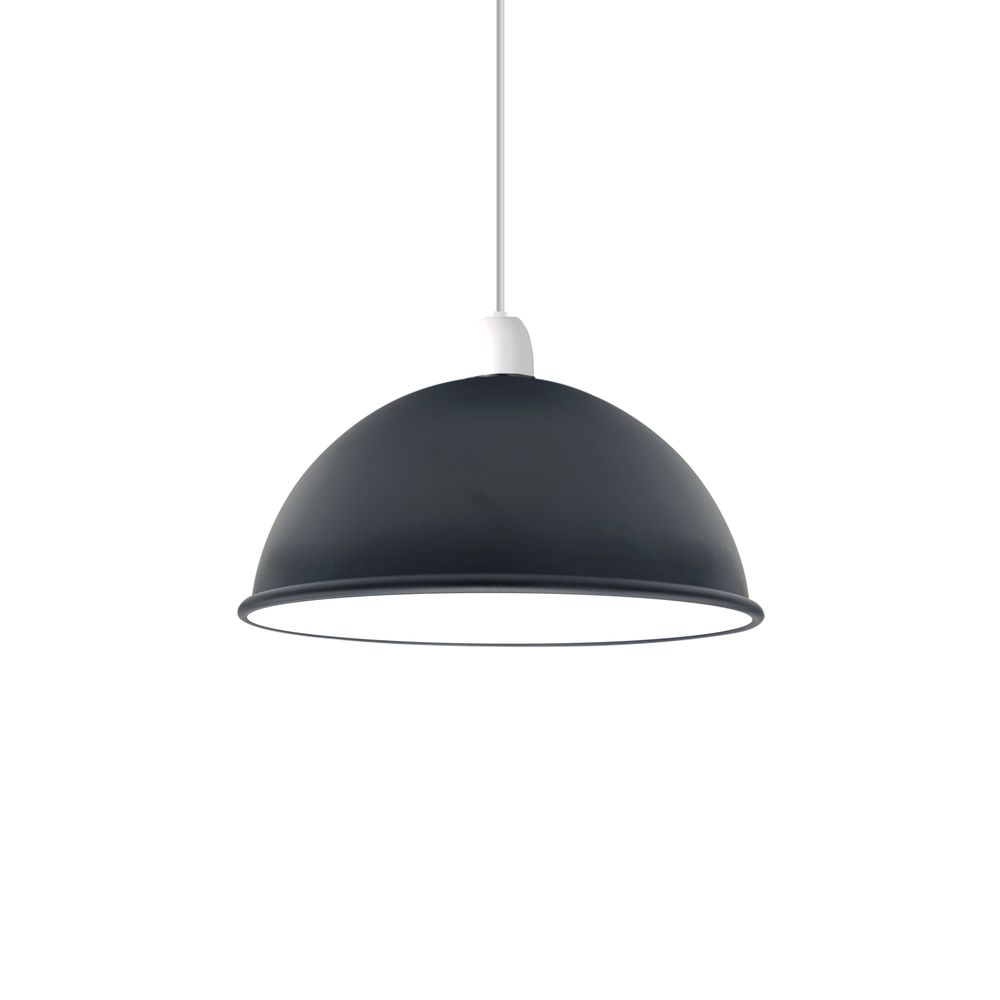 Vintage Black Industrial Dome Pendant Lamp Shade - Easy Fit E27 Light Fitting 60W - High-Quality Metal Construction