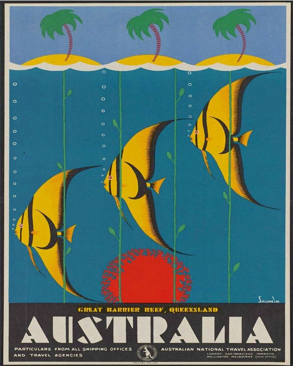 Authentic Vintage Metal Sign - Retro Advertising - Australian Fish