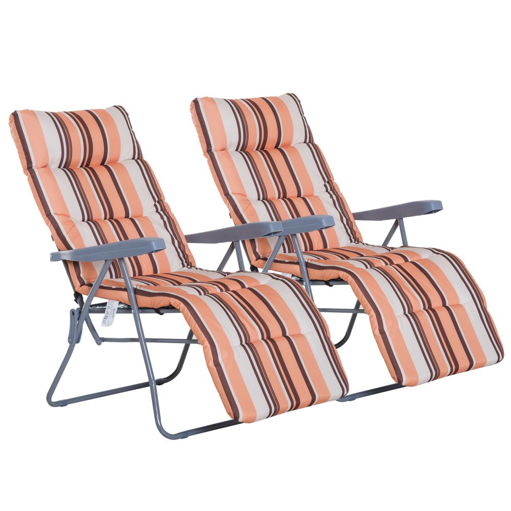 Ultimate Comfort Outdoor Sun Recliners - Folding, Multi-Position, High-Quality Loungers with Cushions