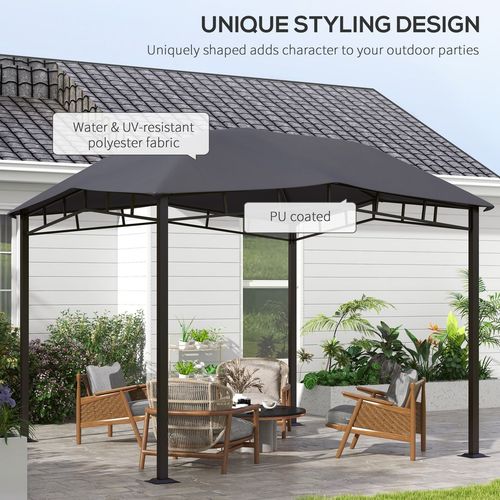 Outsunny 3x3(m) Outdoor Patio Gazebo Pavilion Canopy Tent Steel Frame Grey