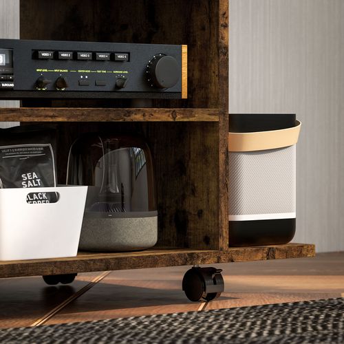 HOMCOM Modern TV Cabinet Stand Storage Shelves Table Mobile