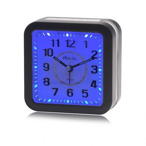Ravel Square Mid Sized LED Quartz Alarm Clock Black RC048.3