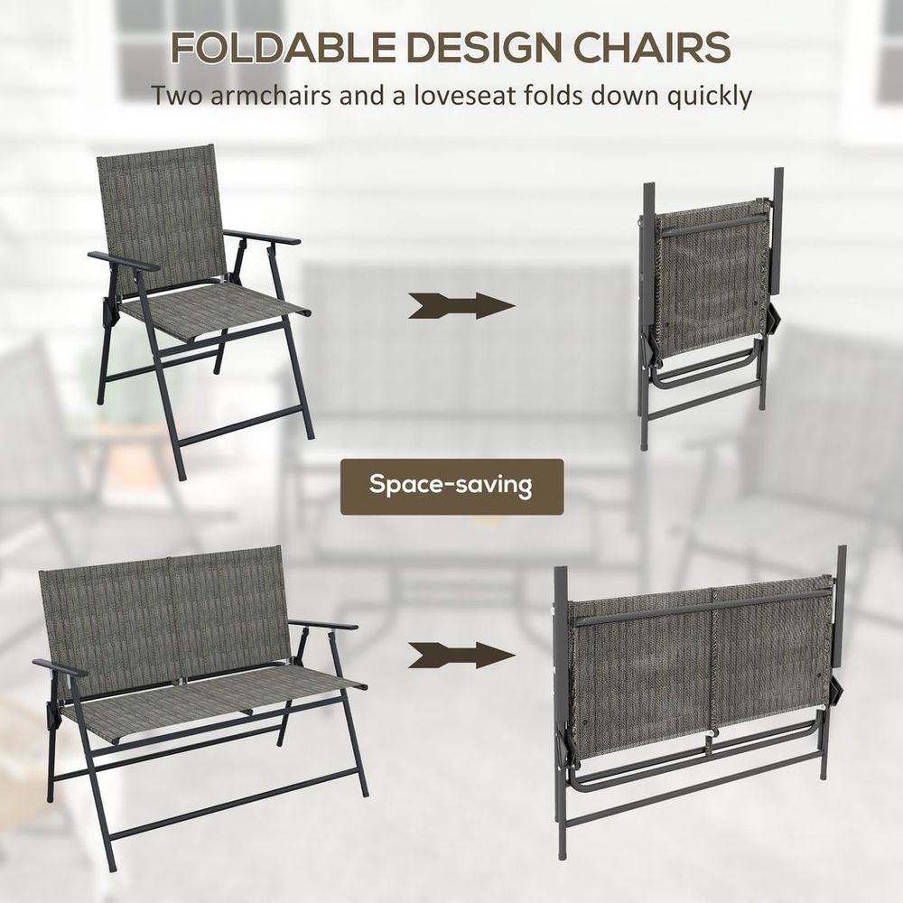 Outsunny Patio Furniture Set: Garden Table, Foldable Chairs, Loveseat - High Quality & Stylish Design