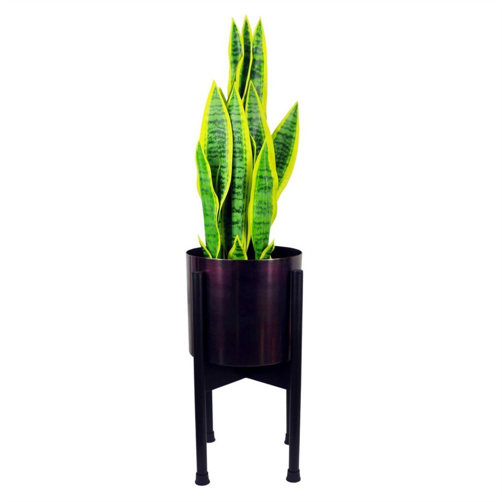 Black Metal Leaf Planter - 20 x 18cm | Rustic Finish | Handmade - Perfect for Indoor Plants