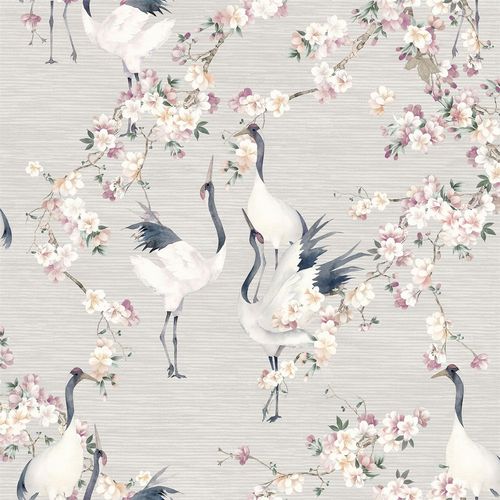 Premium Blossom Crane Towel Set - Natural/Pink, Soft and Luxurious, Adds Elegance to Your Bathroom