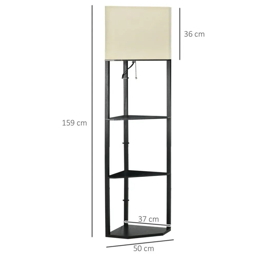 Corner Floor Lamp with Shelves, Modern Standing Lamps for Living Room Bedroom