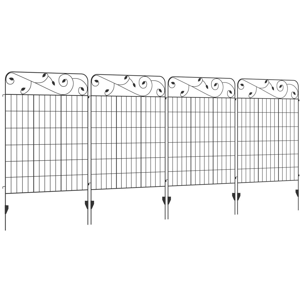 Premium 4PCs Garden Fencing Panels - Elegant Flower Bed Border Edging - Animal Barrier - High Quality