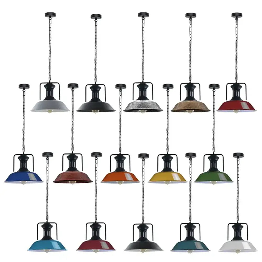 Vintage Industrial Burgundy Ceiling Pendant Light Shade Hanging Lamp