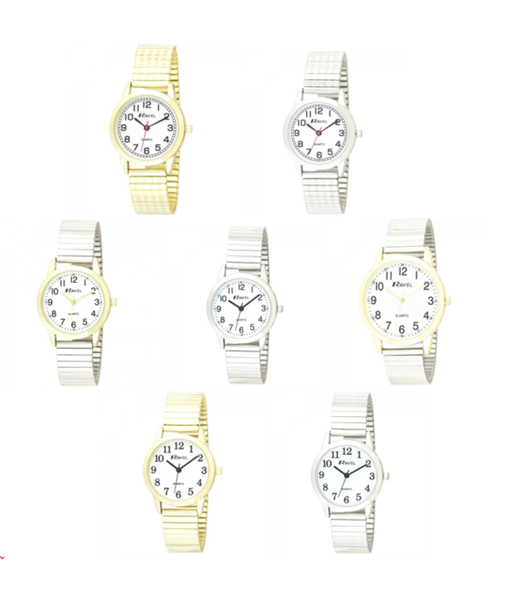 Ravel Women's Bold Number Dial Expander Bracelet Watch R0232L