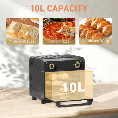 HOMCOM 10L Air Fryer Oven, Electric Oven, Grill, Roast, Bake, 1000W