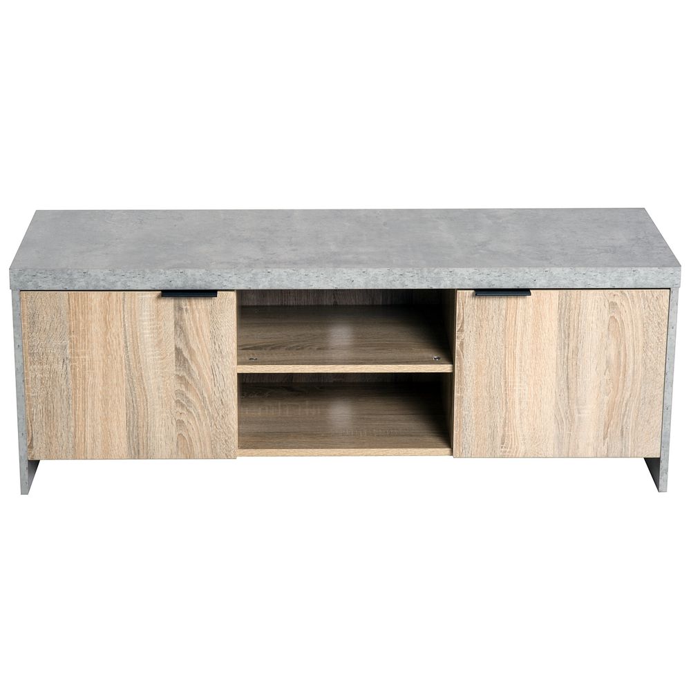 Modern Grey Wooden TV Stand - DVD CD Storage Unit - Organize and Display - Professional Quality - Easy Assembly