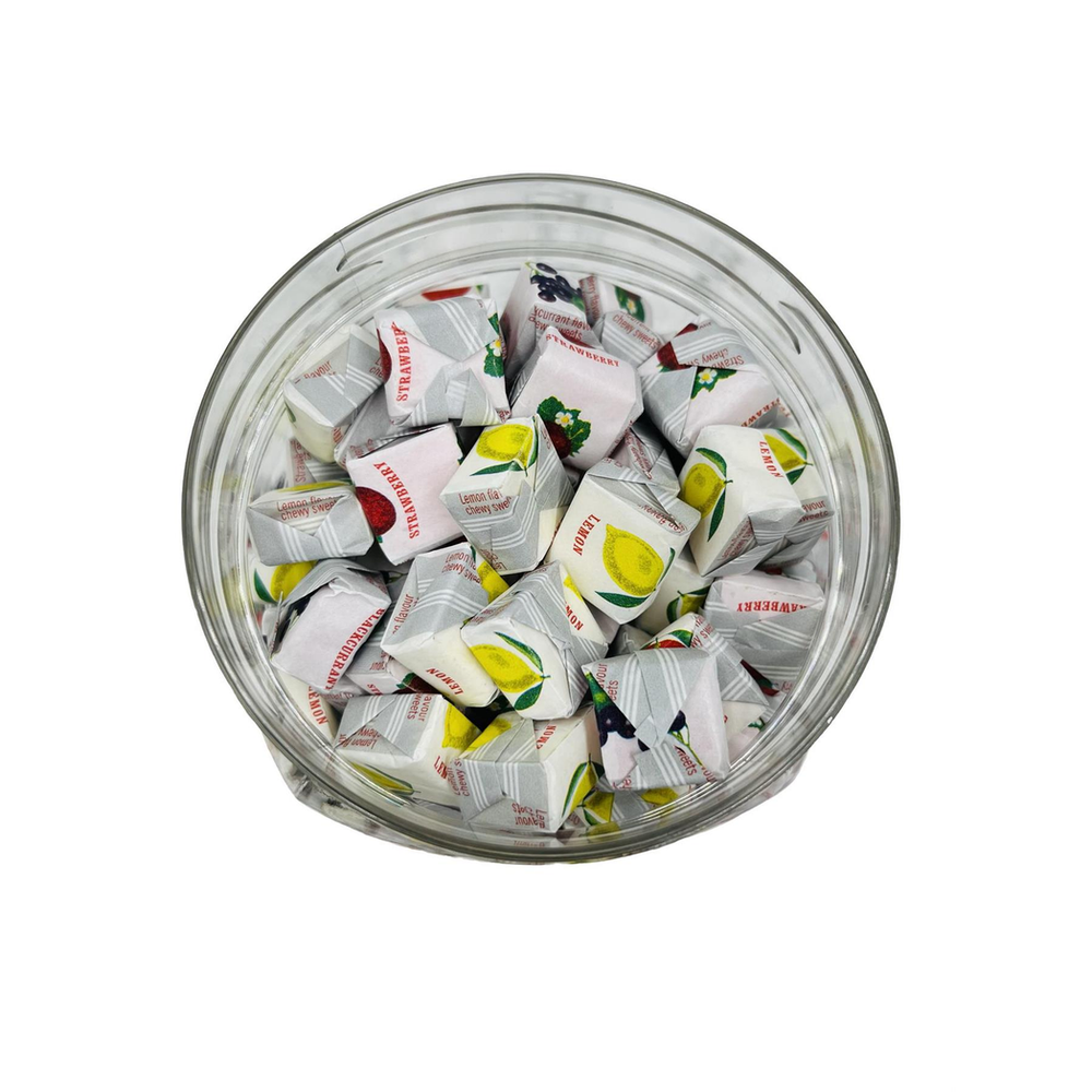 Fruit Caramels x 190 | Gourmet Jar of Individually Wrapped Candy | High-Quality Ingredients | Perfect Gift or Personal Treat