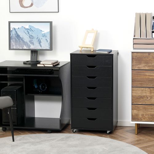 Vinsetto Mobile Filing Cabinet, 7-drawer File Cabinet with Wheels