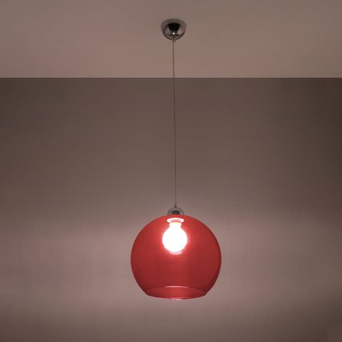 Pendant lamp steel, glass Ball minimalistic Design E27
