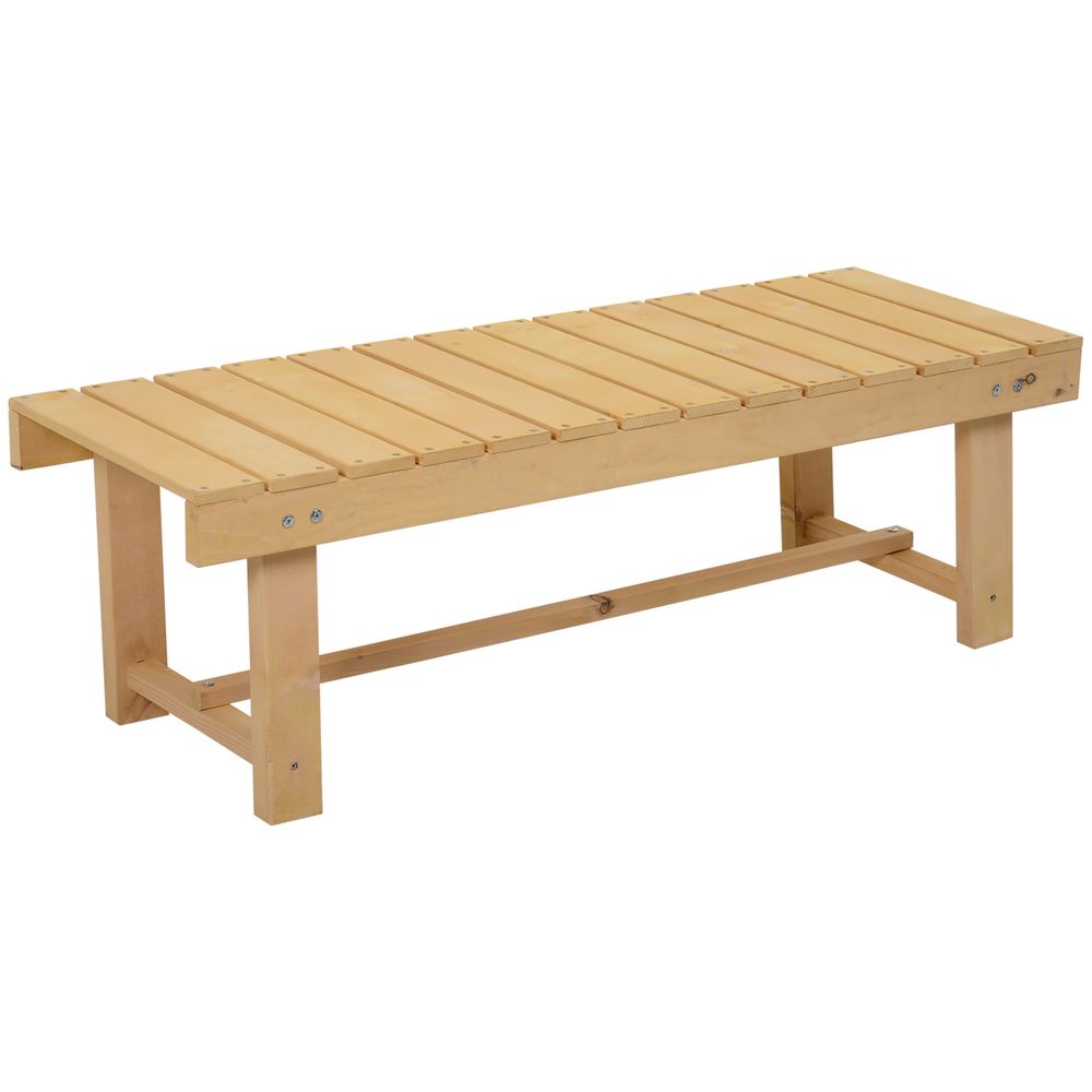 Outsunny 2-Seater Outdoor Garden Fir Wood Patio Bench