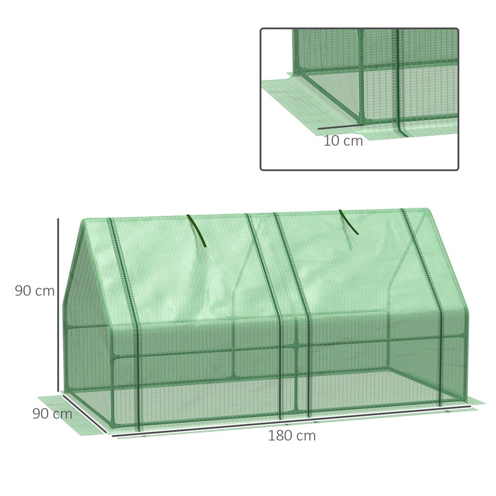 Portable Mini Greenhouse | Steel Frame & PE Cover | 180x90x90cm | Ideal for Small Spaces
