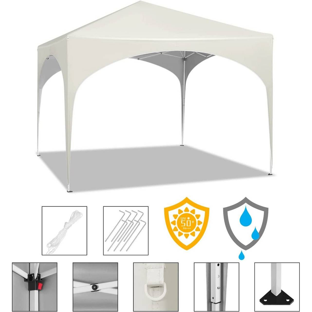 Party Tent | Waterproof and Sunproof Garden Gazebo | Beige 3x3 m