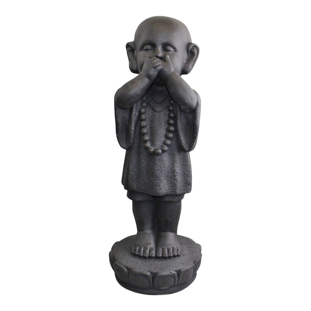 Set of 3 Stone Effect Monk Ornaments - See No Evil, Hear No Evil, Speak No Evil