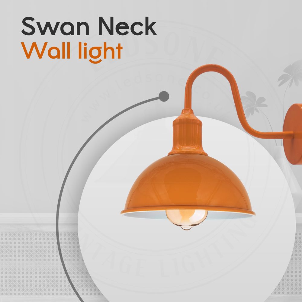 Vintage Industrial Wall Light Dome Metal E27 Indoor Lamp~ 5705