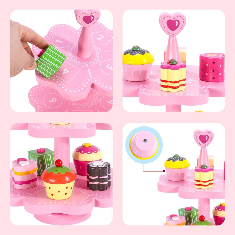 SOKA Magnetic Cake Stand - Heart 0000471: Charming toy for tea parties, role play, and educational development.