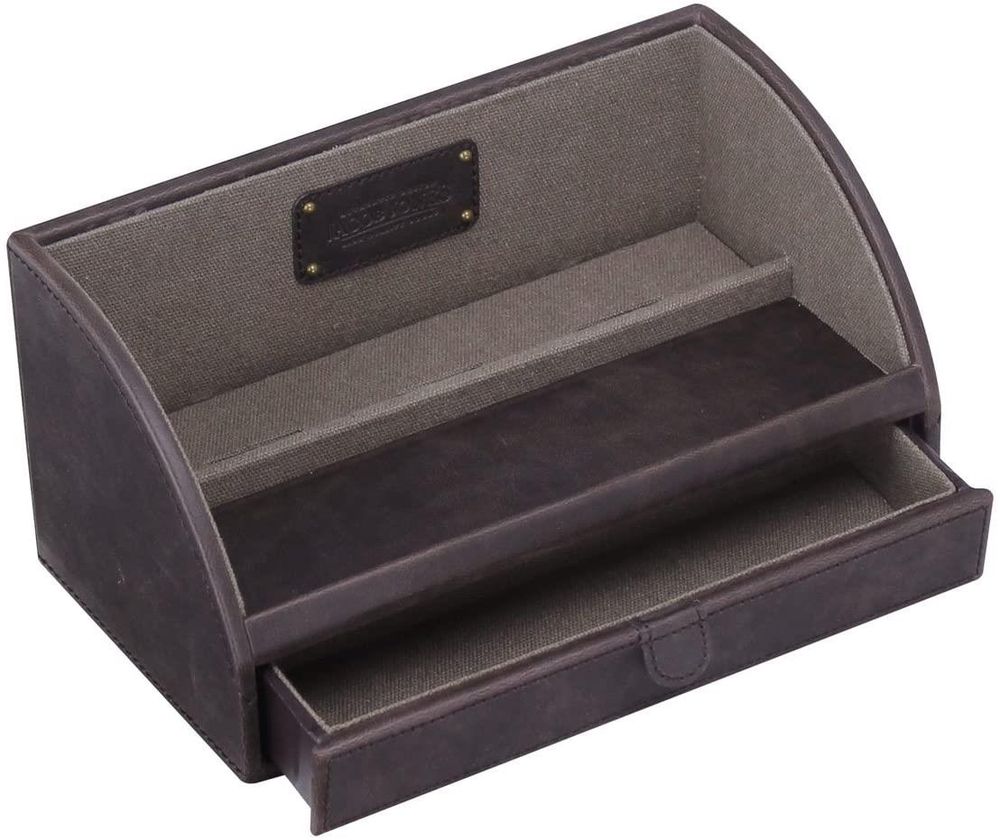 High-Quality Jacob Jones Charging Valet - Brown & Khaki Design for Neat & Tidy Charging - Ideal Gift for Modern Gentlemen - 12 Month Guarantee