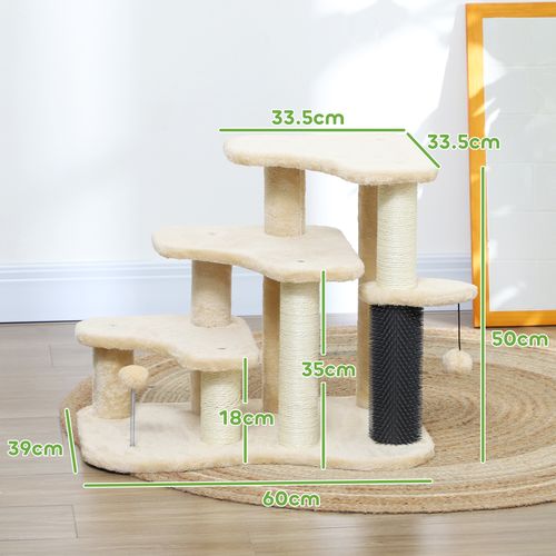 PawHut Cat Tree 2 in 1 Pet Stairs w/ Scratching Tickling Post