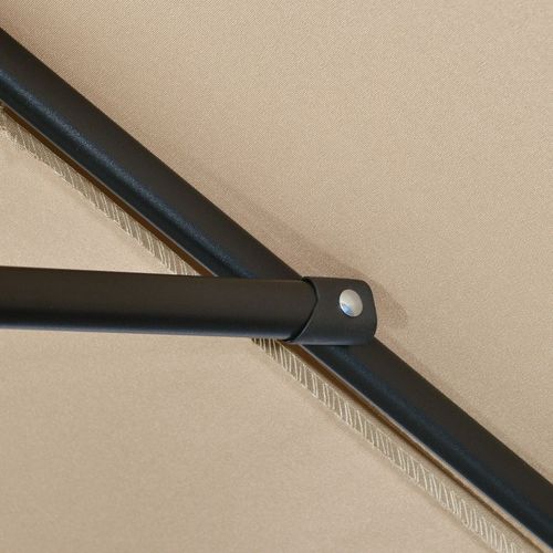 Outsunny 3x2m Patio Parasol Canopy Tilt Crank 6 Ribs Sun Shade Garden Khaki