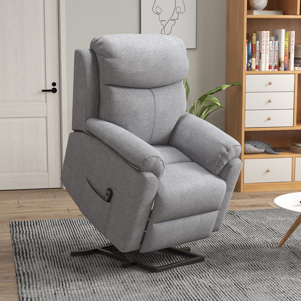 HOMCOM Power Lift Chair Electric Riser Recliner with Remote Control, Grey