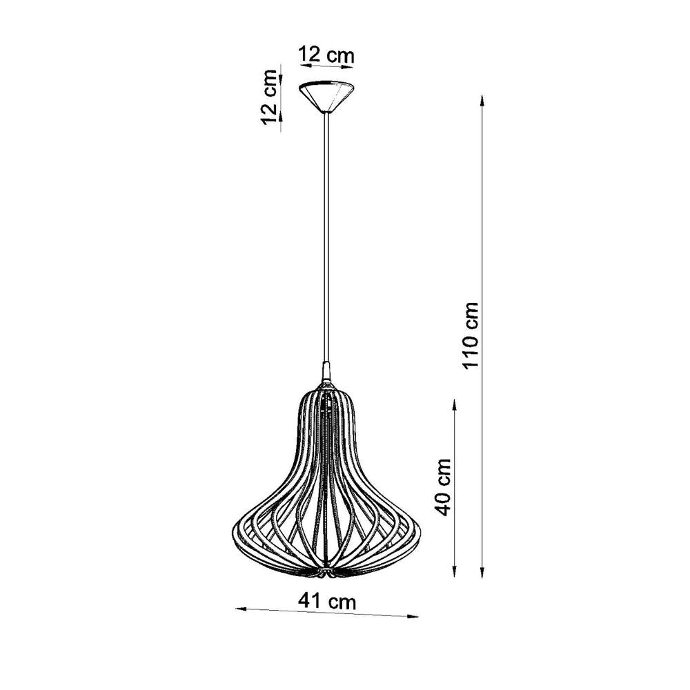 Elza Pendant Lamp: Scandinavian Design, Wood Construction, E27 Socket