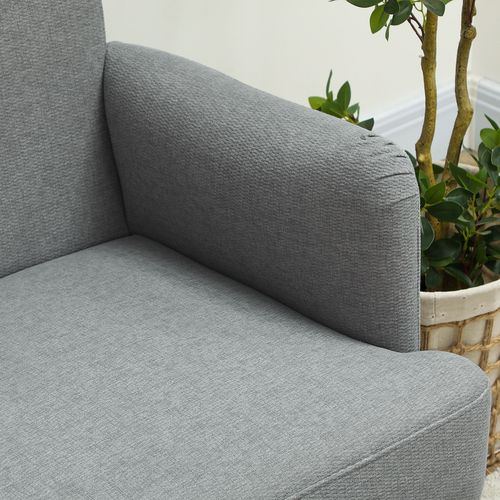 HOMCOM 2 Seater Sofa with 21cm Thick Padding and Wood Legs
