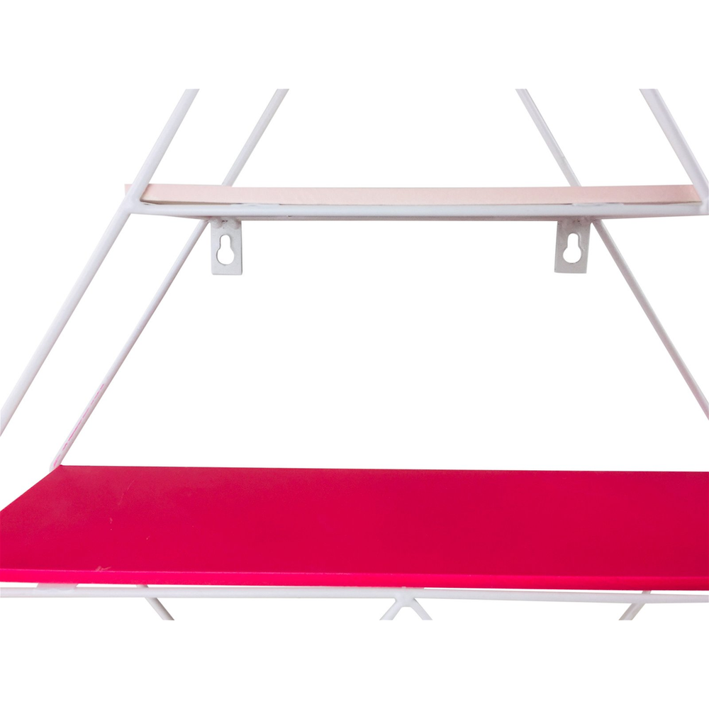 Pink Wire Geometric Shelf: Unique and Stylish Storage Solution for Any Space - High-Quality MDF Material - Wall Mountable - W40.5cm x D20.5cm x H60cm