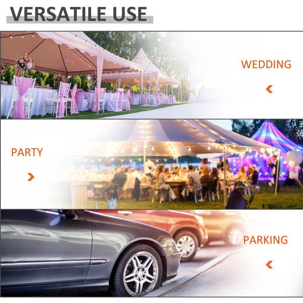 Premium 20x10 Car Tent | Outdoor Canopy Shelter | Water-Resistant | White