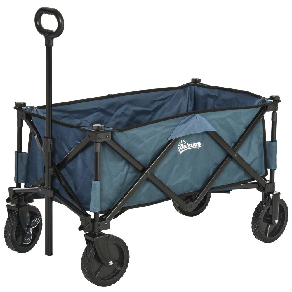 Foldable Pull Along Cart: Spacious Cargo Wagon Trailer for Beach & Garden, High Quality