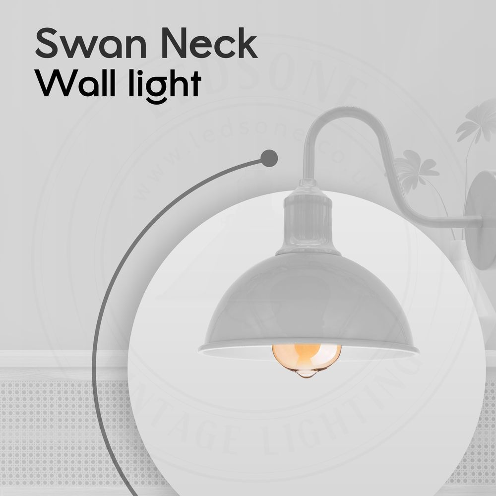 Vintage Industrial Wall Light Dome Metal E27 Indoor Lamp~ 5705