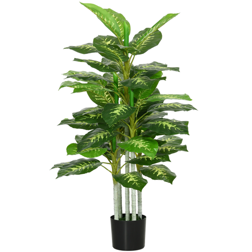 HOMCOM Artificial Evergreen Tree Fake Plant in Pot Indoor Outdoor Decor
