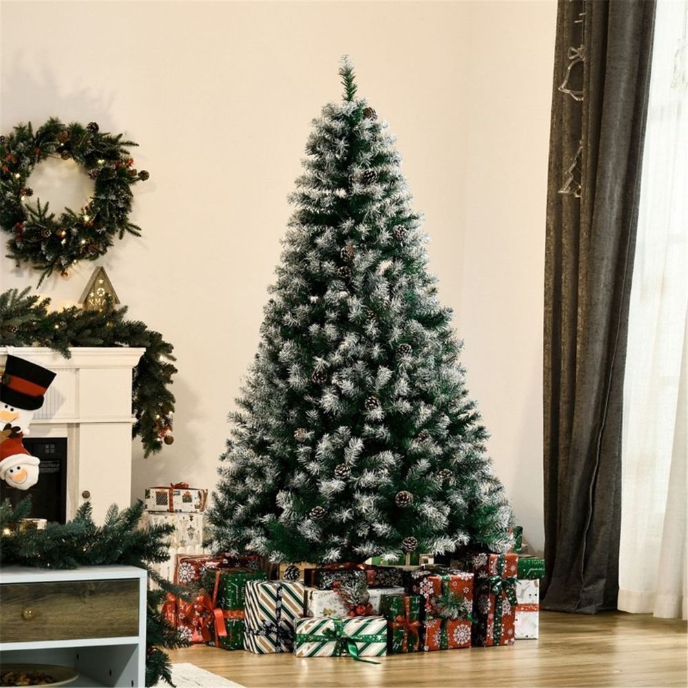 6 ft Christmas Tree Artificial Green Snow dipped design